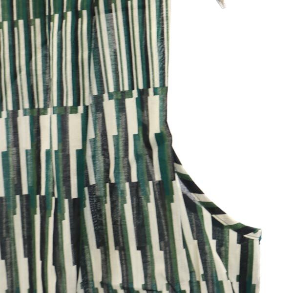 未使用 SHIPS シップス 日本製 ストライプ柄 ノースリーブ ブラウス ONE SIZE グリーン系 シャツ レディース