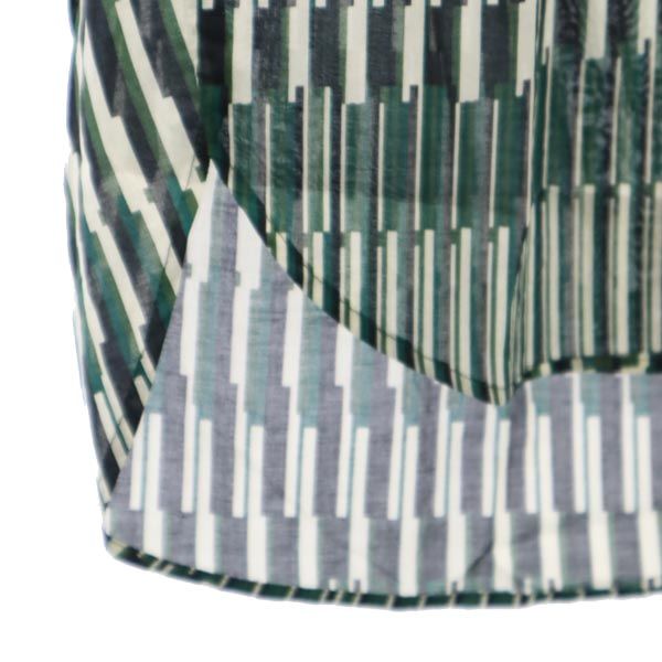 未使用 SHIPS シップス 日本製 ストライプ柄 ノースリーブ ブラウス ONE SIZE グリーン系 シャツ レディース