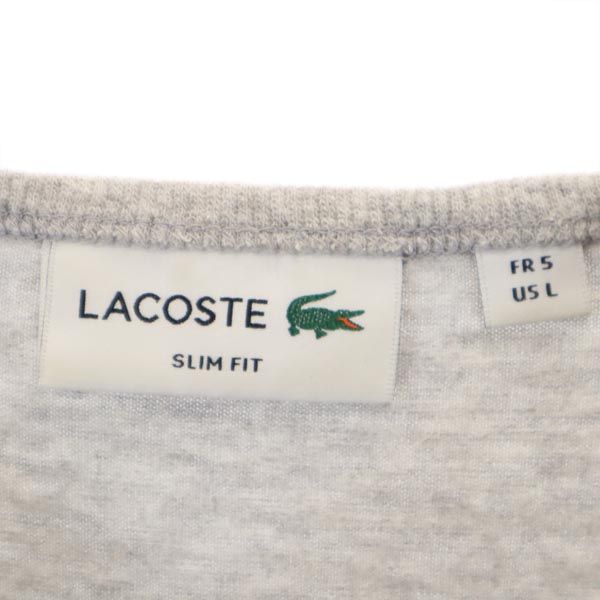ラコステ 日本製 半袖 Vネック Tシャツ 5 ライトグレー LACOSTE ロゴワッペン付 メンズ