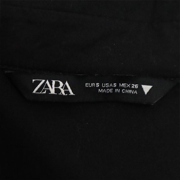 ザラ 半袖 ティアード ワンピース S ブラック ZARA レディース