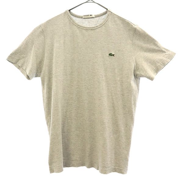 ラコステ ワッペン 半袖 Tシャツ 3 グレー LACOSTE メンズ