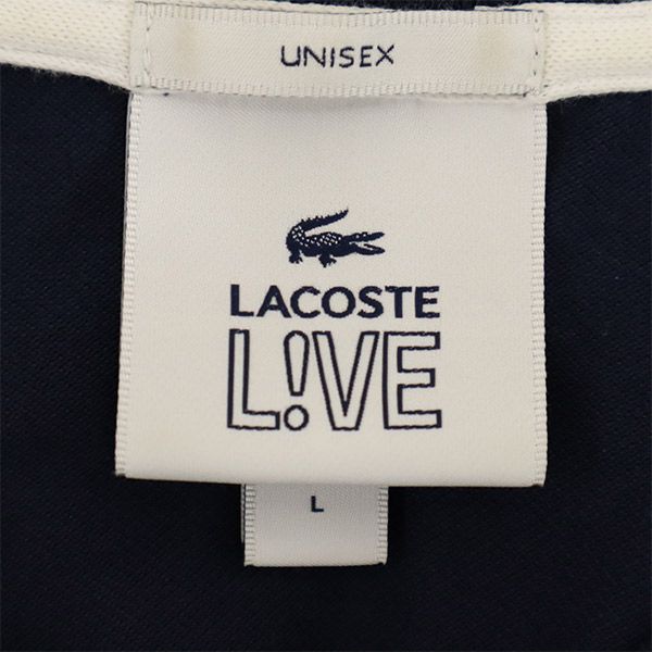 ラコステライブ ワッペン 半袖 ポロシャツ L ネイビー LACOSTE L!VE 鹿の子 メンズ