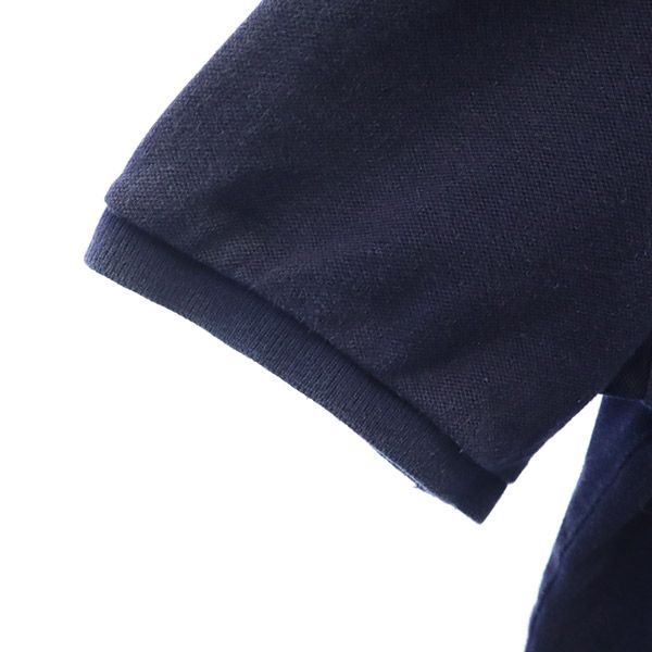 ラコステ ワッペン 半袖 ポロシャツ XS ネイビー LACOSTE 鹿の子 メンズ