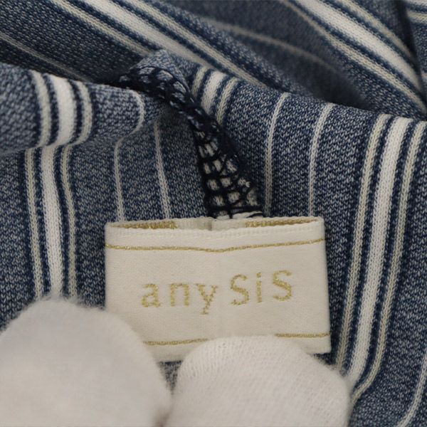 エニィスィス ストライプ ノースリーブ ブラウス 2 ネイビー系 anySiS レディース