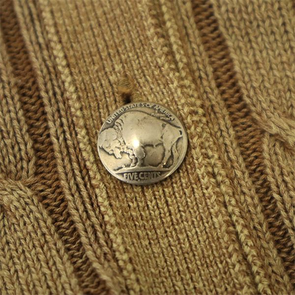 Ron Herman ロンハーマン コンチョボタン 長袖 コットンニット カーディガン XS ブラウン レディース