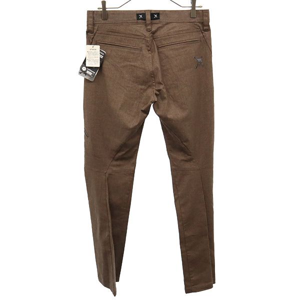 未使用 OAKLEY オークリー ロゴ刺繍 ゴルフ タイト テーパードパンツ w32 ブラウン メンズ