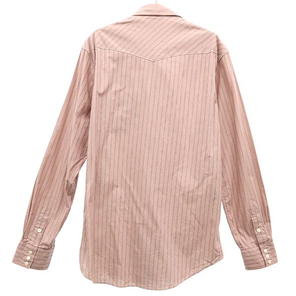 RRL ストライプ 長袖 ウエスタンシャツ L ピンク ダブルアールエル ラルフローレン メンズ