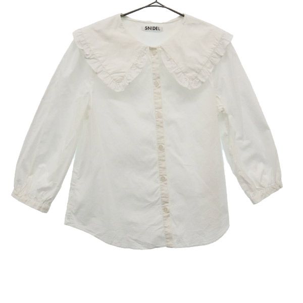 SNIDEL スナイデル 21ss 7分袖 ビッグカラーパフスリーブ ブラウス F ホワイト SWFB211192 レディース