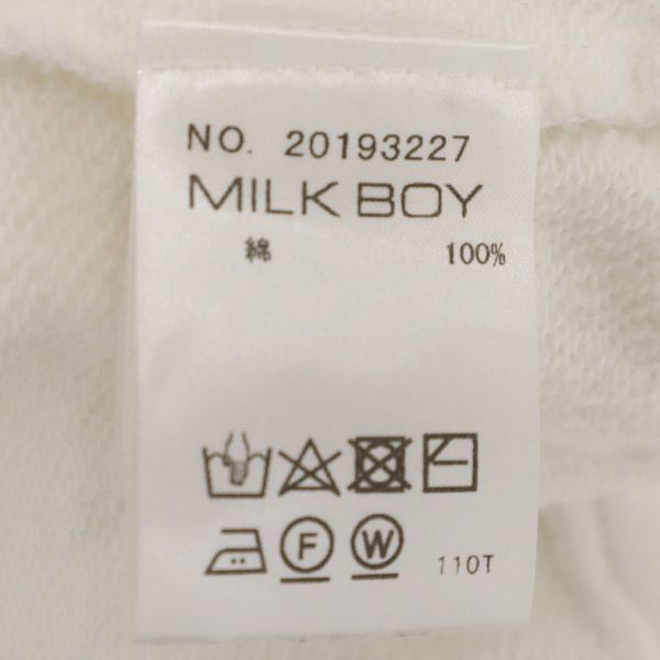 MILKBOY ミルクボーイ プリント 長袖 スウェットパーカー ホワイト系 プルオーバー トレーナー メンズ