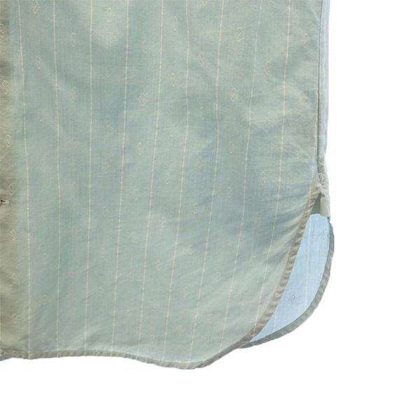 RALPH LAUREN ラルフローレン 総柄 長袖 バンドカラーシャツ 2 グリーン レディース