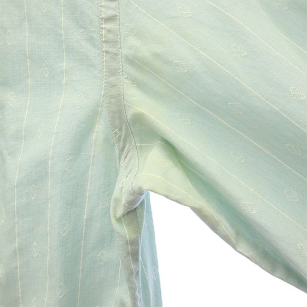 RALPH LAUREN ラルフローレン 総柄 長袖 バンドカラーシャツ 2 グリーン レディース