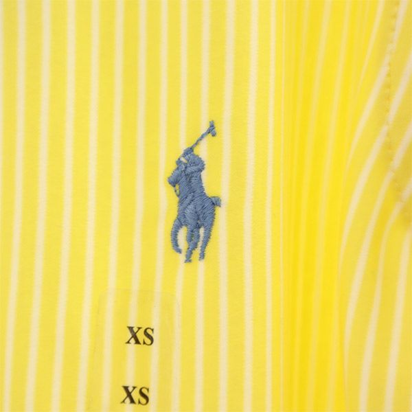 未使用 ポロラルフローレン ストライプ 長袖 シャツ XS イエロー POLO RALPH LAUREN レディース