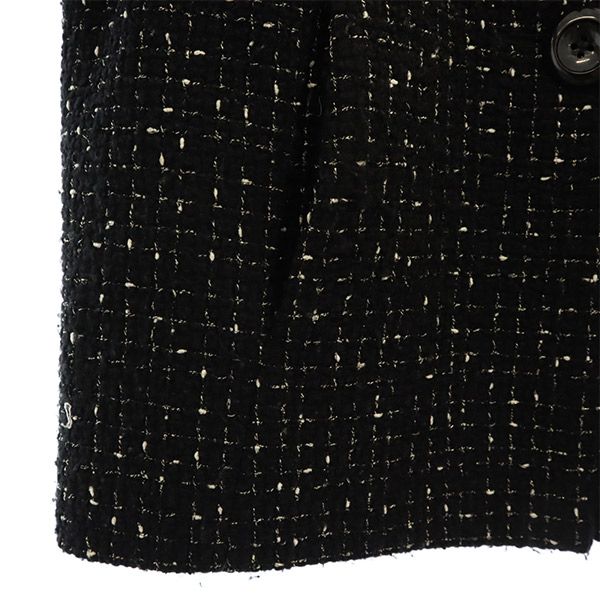 シップス チェック ツイード ジャケット M ブラック SHIPS レディース