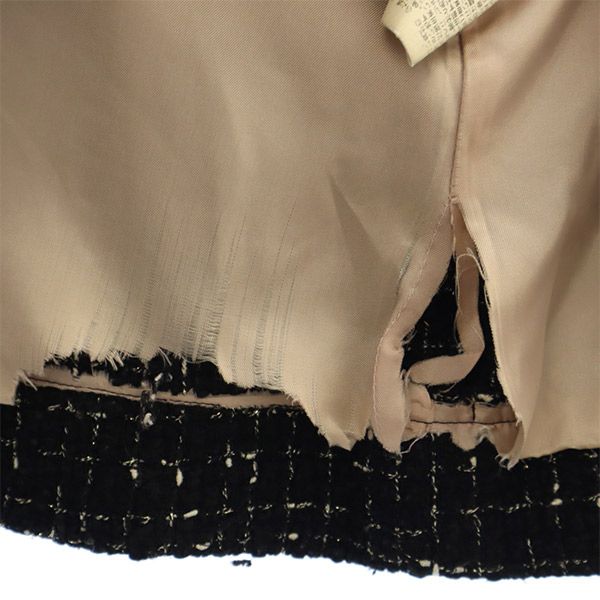 シップス チェック ツイード ジャケット M ブラック SHIPS レディース