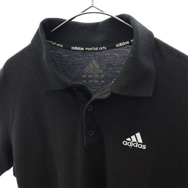 アディダス 刺繍 トレーニング 半袖 ポロシャツ L ブラック adidas スポーツ ウォームアップ メンズ