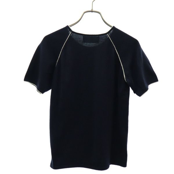 BALLANTYNE バランタイン 英国製 半袖 コットンニット カットソー ネイビー レディース