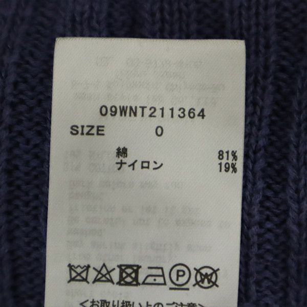 Mila Owen ミラオーウェン 長袖 キャミ付 リブ カーディガン 0 ブルー アンサンブル レディース