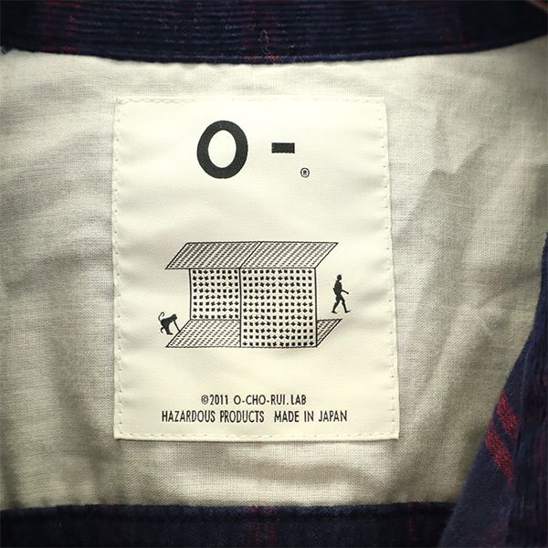 HAZARDOUS PRODUCTS ハザードプロダクツ 日本製 チェック 長袖 コーデュロイシャツ L ネイビー ジャケット メンズ