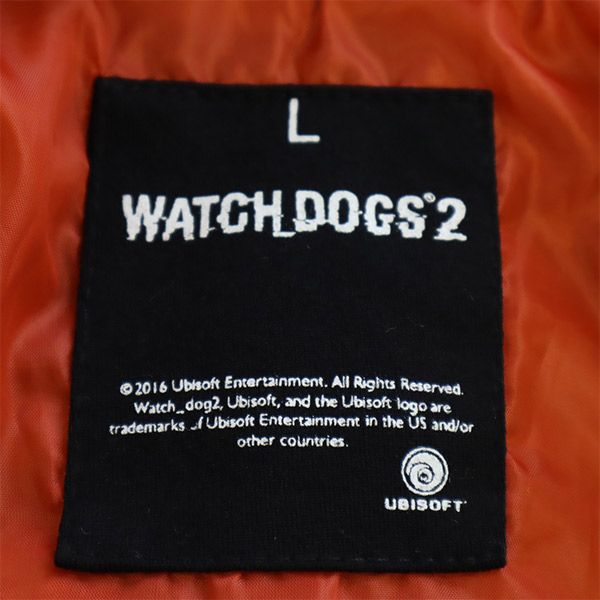 ウォッチドッグス2 プリント ミリタリージャケット L ブルー WATCH DOGS2 ナイロンジャケット メンズ