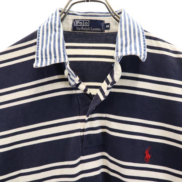 ポロバイラルフローレン ボーダー柄 半袖 シャツ M ネイビー系 Polo by Ralph Lauren メンズ