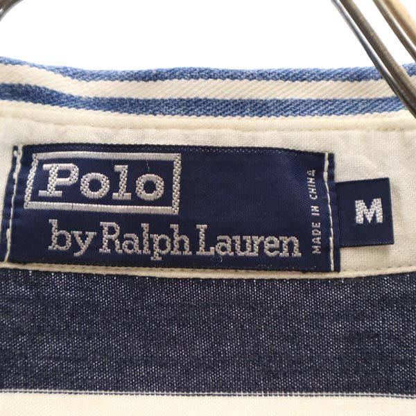 ポロバイラルフローレン ボーダー柄 半袖 シャツ M ネイビー系 Polo by Ralph Lauren メンズ