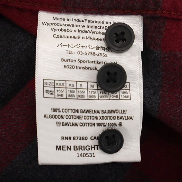 BURTON バートン チェック 長袖 シャツ S パープル系 メンズ
