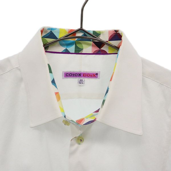 コトンドゥ 長袖 ボタンダウンシャツ 40 ホワイト COTONDOUX メンズ