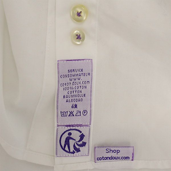 コトンドゥ 長袖 ボタンダウンシャツ 40 ホワイト COTONDOUX メンズ