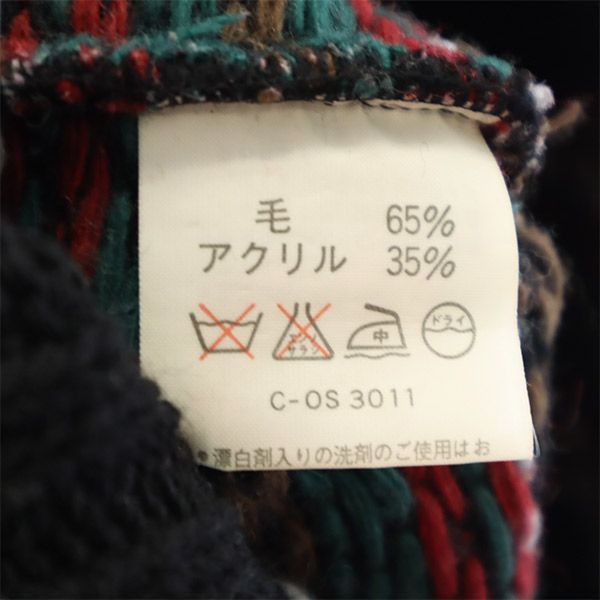 adidas アディダス ウールブレンド 総柄 ゴルフ 長袖 セーター L ブラック スポーツ ニット メンズ