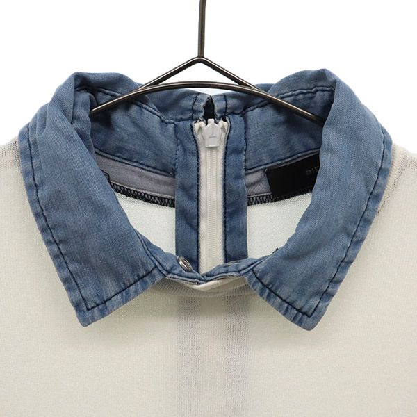 DIESEL ディーゼル 切替 長袖 ワンピース S ホワイト レディース