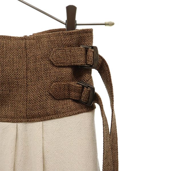 dxuly. ハディクリー ハイウエスト ロングスカート ブラウン×ベージュ レディース