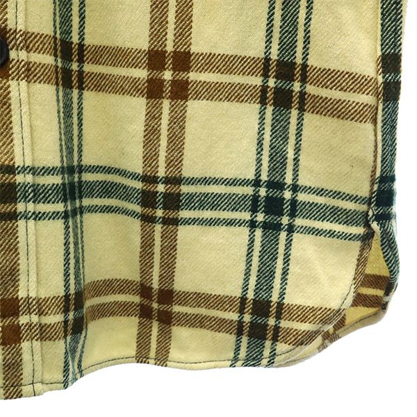 ウールリッチ 60s 70s ウールブレンド チェック 長袖 ボックス シャツ M イエロー系 WOOLRICH ヴィンテージ メンズ