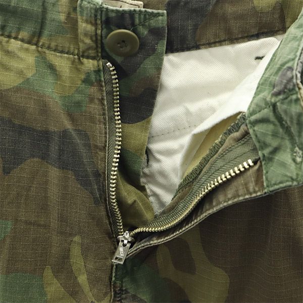 アヴィレックス 迷彩 ミリタリー カーゴパンツ S カーキ AVIREX リップストップ地 メンズ