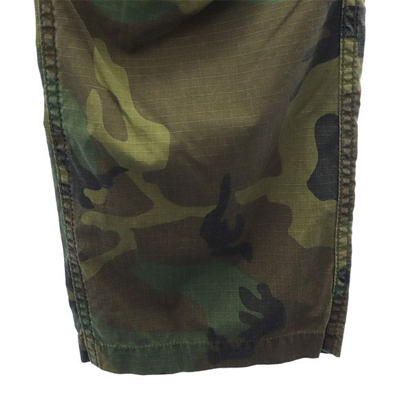 アヴィレックス 迷彩 ミリタリー カーゴパンツ S カーキ AVIREX リップストップ地 メンズ