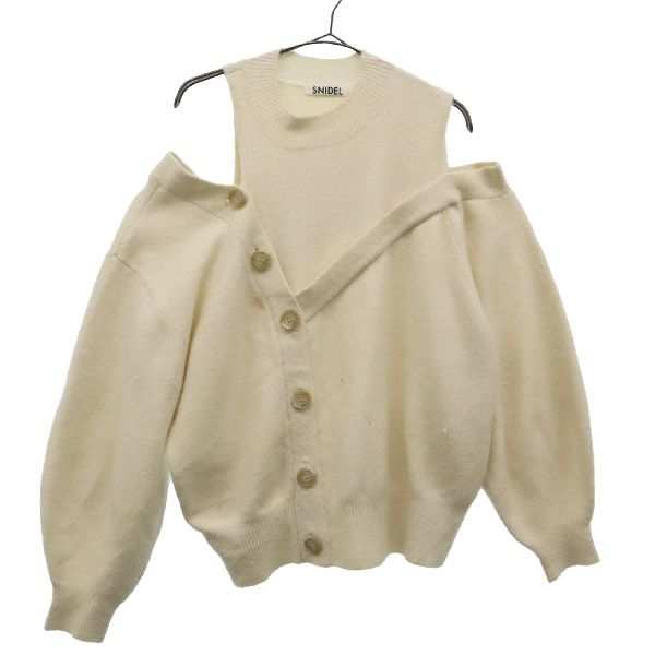 SNIDEL スナイデル 21年秋冬 長袖 デザイン ニット F ホワイト セーター レディース