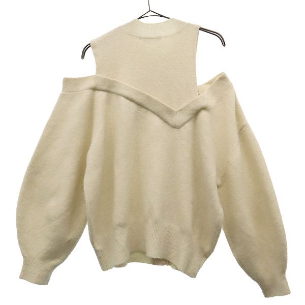 SNIDEL スナイデル 21年秋冬 長袖 デザイン ニット F ホワイト セーター レディース