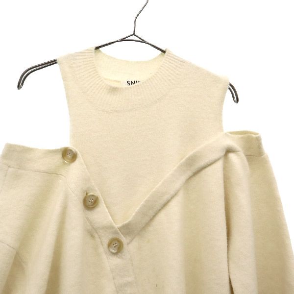 SNIDEL スナイデル 21年秋冬 長袖 デザイン ニット F ホワイト セーター レディース