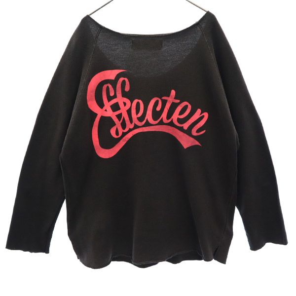 エフェクテン プリント 長袖 スウェット トレーナー グレー EFFECTEN メンズ