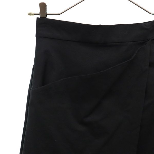 BLACK BY MOUSSY ブラックバイマウジー 未使用 ロング丈 アシンメトリー ラップスカート 2 ブラック 巻きスカート レディース