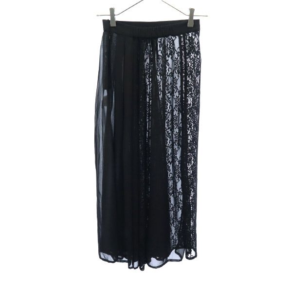 未使用 AMERI UNDRESSED アメリ レース ロングスカート F ブラック レディース