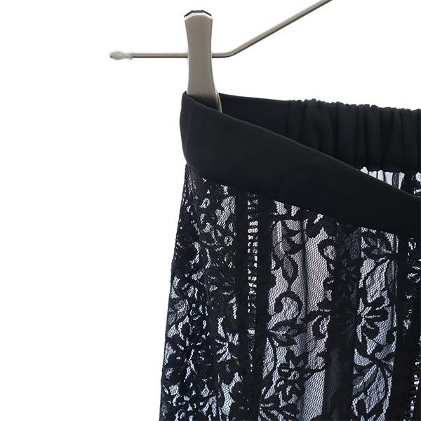 未使用 AMERI UNDRESSED アメリ レース ロングスカート F ブラック レディース