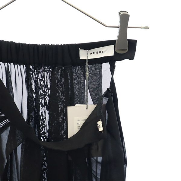 未使用 AMERI UNDRESSED アメリ レース ロングスカート F ブラック レディース
