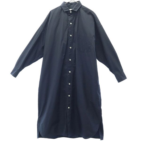 MORRIS & SONS モリスアンドサンズ 日本製 長袖 シャツワンピース 0 ネイビー レディース