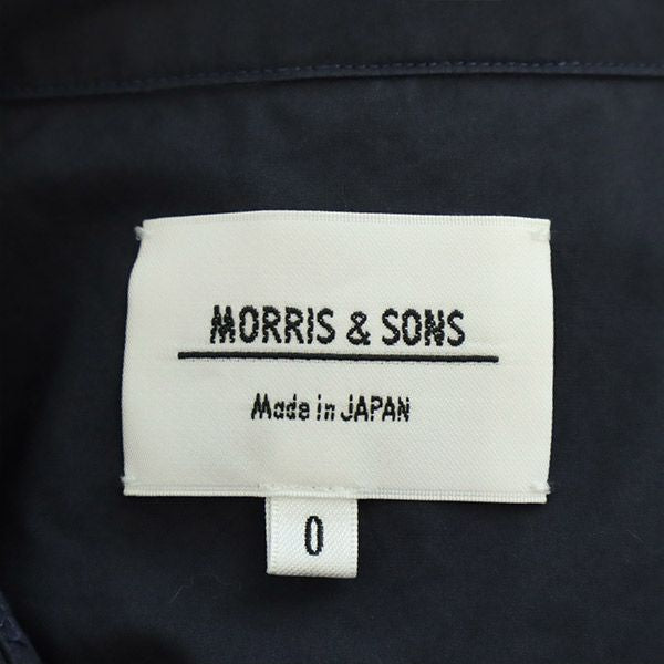 モリスアンドサンズ 日本製 長袖 シャツワンピース 0 ネイビー MORRIS & SONS レディース