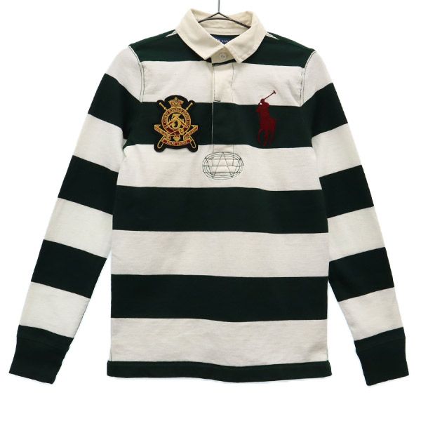 RALPH LAUREN ラルフローレン 未使用 ボーダー 長袖 ラガーシャツ XS ポロシャツ レディース