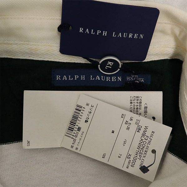 RALPH LAUREN ラルフローレン 未使用 ボーダー 長袖 ラガーシャツ XS ポロシャツ レディース