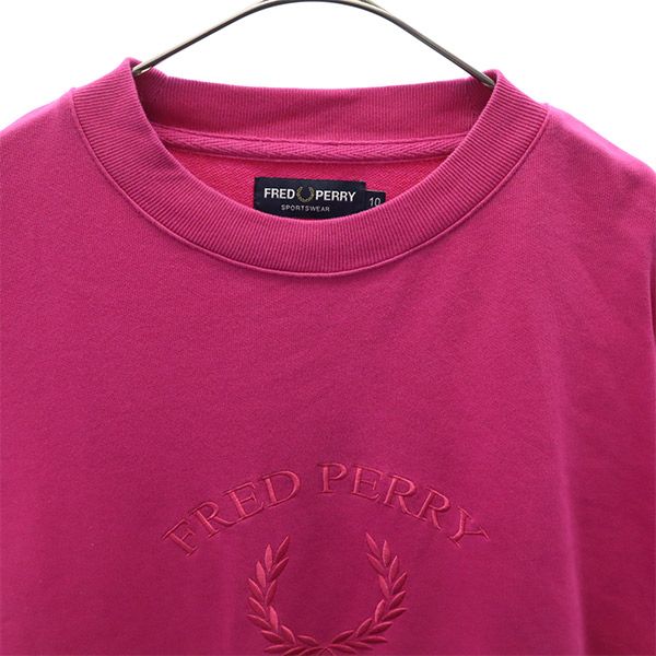 FRED PERRY フレッドペリー 長袖 トレーナー 10 ピンク スウェット レディース