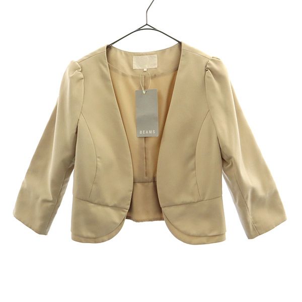 Ray Beams レイビームス ノーカラージャケット 0 べージュ レディース
