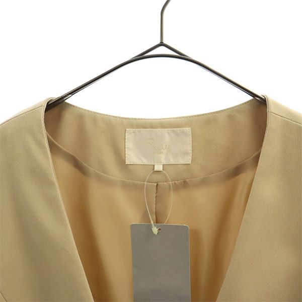 Ray Beams レイビームス ノーカラージャケット 0 べージュ レディース