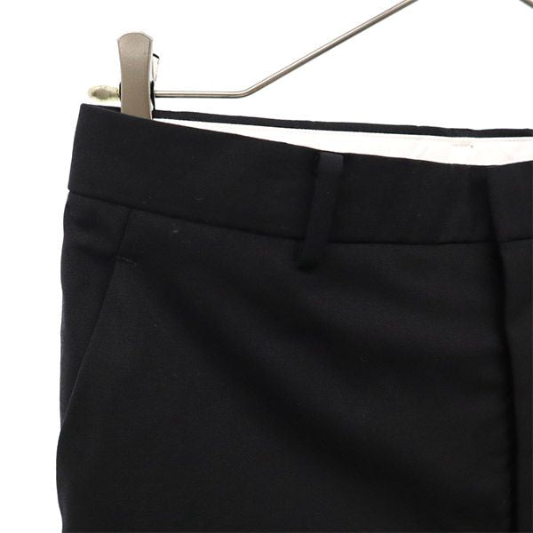 ATON エイトン ウール 裾スリット パンツ 2 ブラック レディース